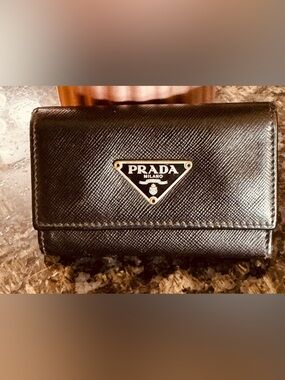Prada Black Leather Card Case